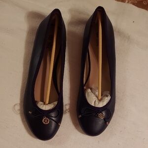 Avon Navy Blue Women's Flats with Gold Accents